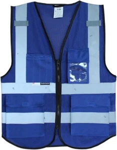 Salzmann 3M Multi-Pocket reflektierende Sicherheits-Arbeitsweste Reißverschluss Größe Small/Medium - Bild 1 von 2