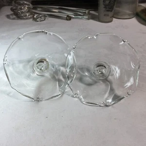 2 Vintage Heisey Waverly Epergnette Bobeche - Picture 1 of 4