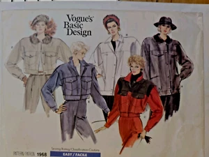 Jacket Coat Jean Denim 10 Vogue 1968 Sewing Pattern VTG Cut Easy Basic Pockets - Picture 1 of 15