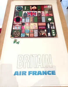 AVIATION AFFICHE AIR FRANCE ILLUSTRE PAGES 60x100cm ANNEES 70/80 BRITAIN - Picture 1 of 1