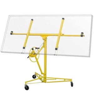 16' ft Drywall Rolling Lift Up 150Lbs Panel Hoist Caster w/ Caster Wheel, Yellow - Picture 1 of 7
