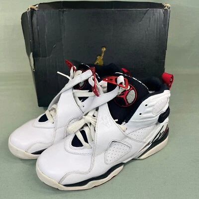 Air Jordan 8 Retro BG 'Alternate' US Size 7Y 305368-104 Gym-Red-Wolf-Grey UK 6 - Image 1 of 4