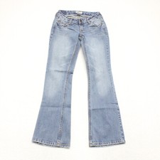 Aeropostale Women's Size 00 Blue Curvy Fit Flare Leg Medium Wash Stretch Jeans