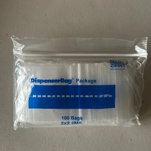 100 2" x 2" Zip Seal Lock Bags 2Mil Clear Slide Reclosable 2x2 Baggies Zippit - Picture 1 of 3
