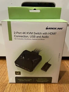 Commutateur KVM 4K IOGEAR 2 ports avec connexions DisplayPort, USB-C et audio - Photo 1/1