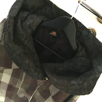 Neuw. Chapati Jacke XL Kapuze kariert beige braun Gr.  L 40 M Wolle Brokat fair - Bild 1 von 4