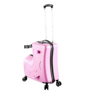 24" Spinner Luggage Kids Ride-On Roll Suitcase Luggage Bags Wheeled Trolley Lugg - Picture 1 of 14