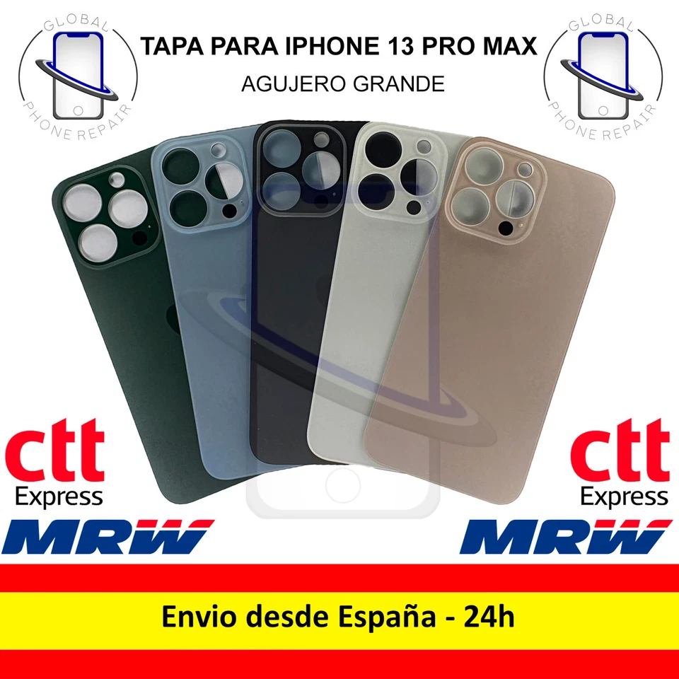 Tapa Trasera para IPHONE 13 Pro Max de Cristal Agujero Grande Fácil montaje 24H - Imagen 1 de 1
