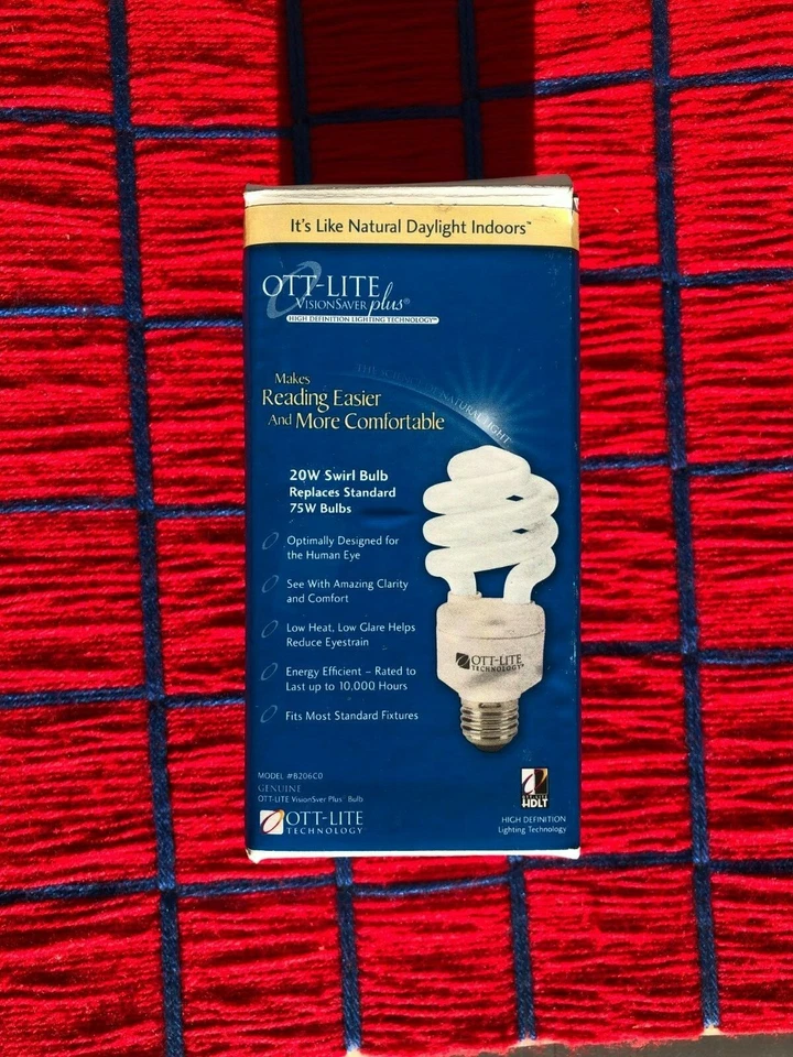 NEW Ott-lite 20w 25w 15w screw in base fluorescent light bulb CFL type S V 508  - Image 1 of 4