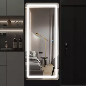 Espejo De Pie Cuerpo Completo Con Luz LED 40x16 Grande Para Sala Dormitorio Casa - Imagen 1 de 12
