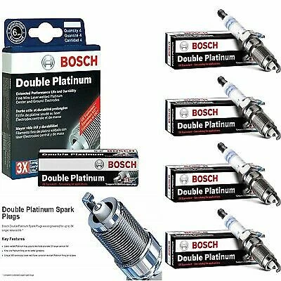 4 Double Platinum Spark Plugs Bosch For 2005-2013 TOYOTA TACOMA L4-2.7L Foto 1 de 4
