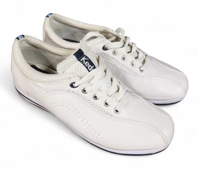 KEDS SPIRIT SNEAKERS White Leather & Mesh RETRO STYLE Lace-Up Minimalist US-7 - Image 1 of 4