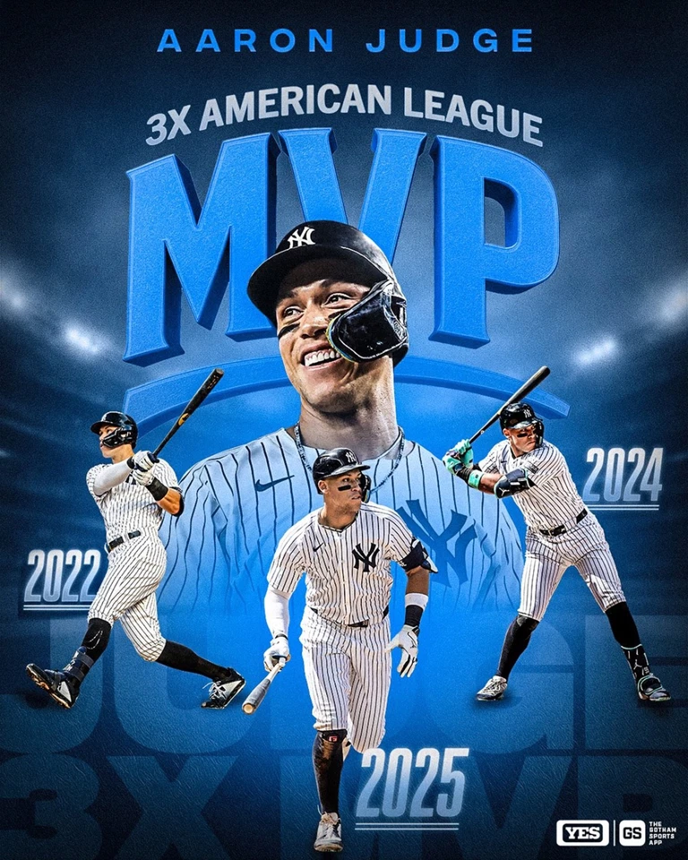 Aaron Judge 8x10 photo New York Yankees  2024/2025 AL MVP MLB - Image 1 of 1