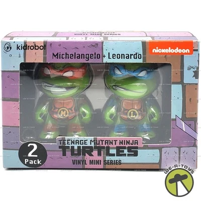 TMNT Michelangelo & Leonardo 2 Pack Vinyl Mini Series 2021 Kidrobot #17138 - Image 1 of 4