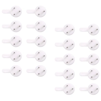20 pcs plastic heavy wall picture frame hooks hangers 3-pin small white N5I1 - Image 1 of 4