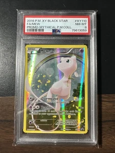 2016 Pokemon XY Mew Full Art XY110 Black Star Promo Mythical Collect PSA 8 NM-MT - Picture 1 of 2