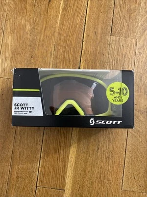 Gafas deportivas de nieve Scott Jr Witty talla 5-10 amarillo potenciador nuevas en caja Foto 1 de 4