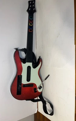 Nintendo Wii Guitar Hero Guitar Wireless 95911 Rosso Bianco Starburst GH TESTATA - Immagine 1 di 4