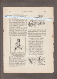 Vintage 1901 ASAMA-YAMA Zeitschrift KINDERBESUCH Seite ~ MOUNT ASAMA Zeichnung & Brief - Bild 1 von 1