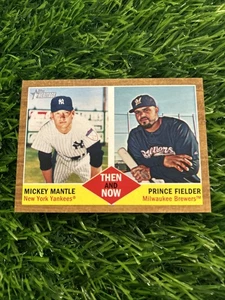 2011 Topps Heritage Then and Now Insert #TN-5 Mickey Mantle / Prince Fielder A94 - Bild 1 von 2