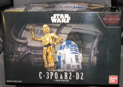 New Star Wars The Last Jedi C-3PO & R2-D2 Bandai 1/12 scale Plastic Model Kit - Image 1 of 4
