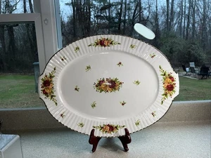 H1055~ Royal Albert Old Country Roses HOLIDAY 19" Oval Serving Platter Discont. - Picture 1 of 7