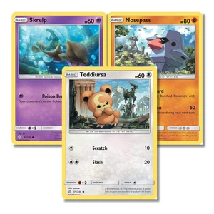 Teddiursa Skrelp Nosepass Trio | Tema de estatua legendaria | Casi nuevo | Envío gratuito - Imagen 1 de 1