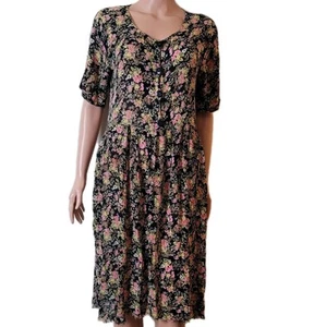 Abito floreale vintage anni 90 S garza rayon cottagecore grunge boho invecchiato sfilacciato - Foto 1 di 24