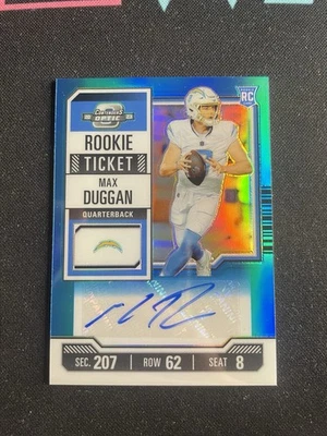 2023 Panini Contenders Max Duggan #187 Rookie Ticket Blue Auto /99 - Image 1 of 2