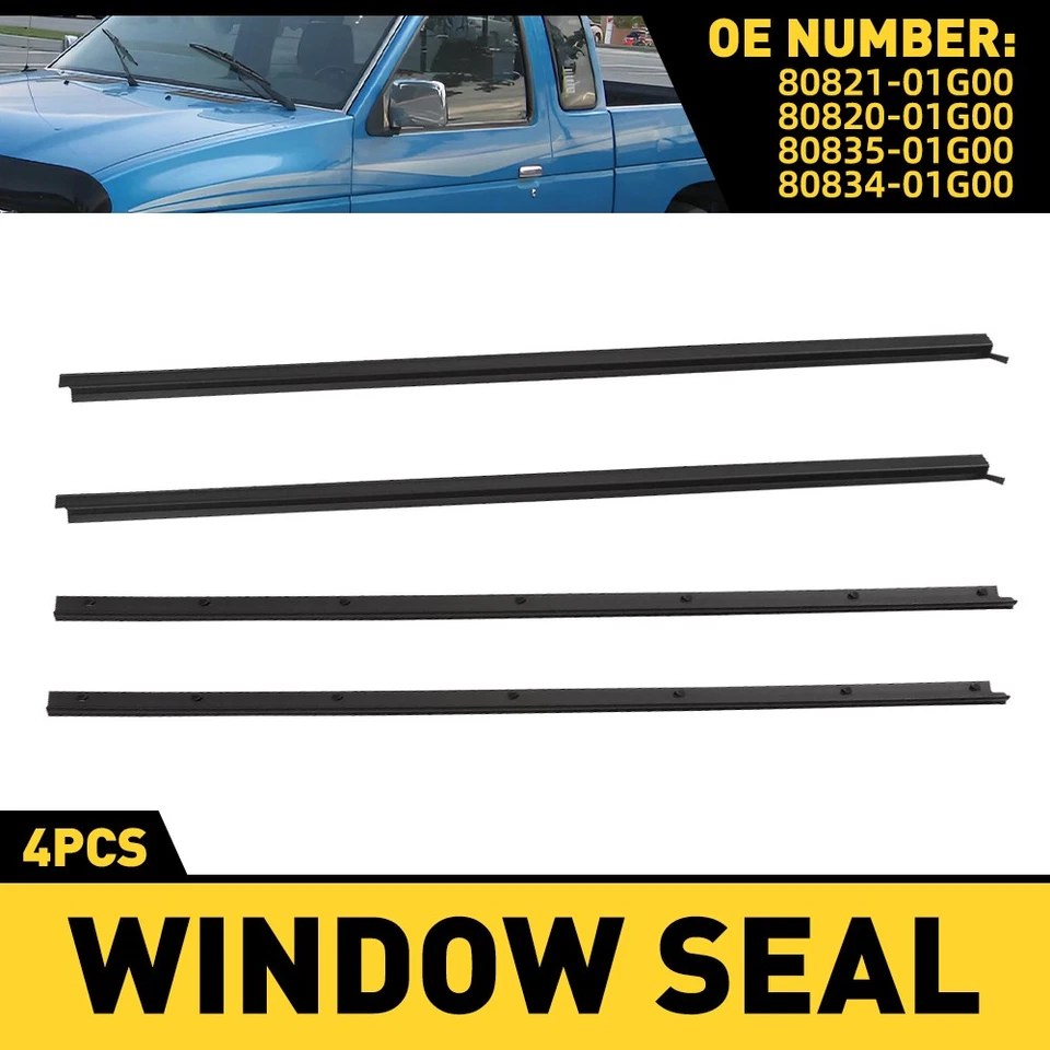 4x Sellado de moldura de ventana delantera para Nissan Navara carrocería dura D21 1986-97 Foto 1 de 4