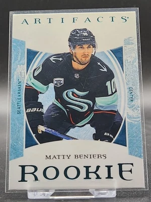 2022-23 Upper Deck Artifacts Matty Beniers Turquoise #180 Seattle Kraken Rookie  - Image 1 of 2