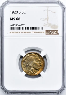 1920-S BUFFALO 5C NGC MS 66 - Image 1 of 4