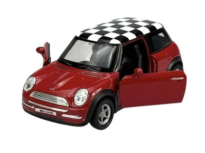 WELLY MINI COOPER RED WITH CHESSBOARD 1:34 DIE CAST METAL MODEL NEW IN BOX - Image 1 of 4