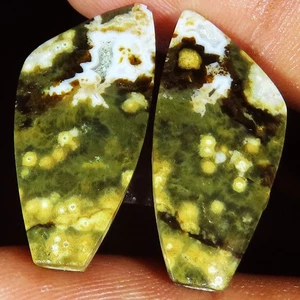 24.65 CT Ocean Jasper Pair Cabochon Ocean Jasper Gemstone 13x29x3 mm jt260 - Picture 1 of 7