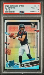 2023 Donruss Optic C.J. Stroud RC Rated Rookie Holo Prizm #244 PSA 10 Gem Mint - Picture 1 of 2
