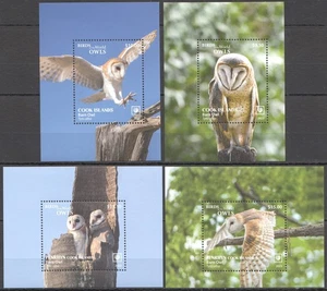 FT381 ! NEW 2023 COOK ISLANDS OWLS BIRDS OF PREY FAUNA ! 4BL MNH - Picture 1 of 1