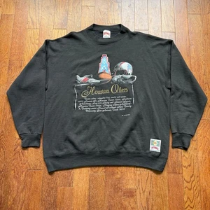Vintage 1993 Houston Oilers Nutmeg NFL Crewneck Sweatshirt XL - Picture 1 of 7