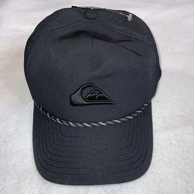 Gorra de camionero de malla de cuerda Quicksilver adulto OSFM negra con logotipo surf patín gorra con cierre a presión Foto 1 de 4