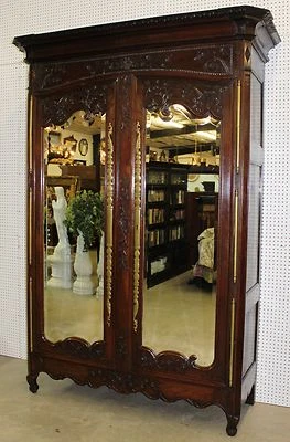 Fantastic Antique Country French Carved Normandy Armoire Wardrobe Circa 1780 - Image 1 of 4