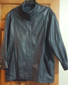Pelle New York Milano 100% Soft Leather Womens Mid Length Coat - Bild 1 von 9