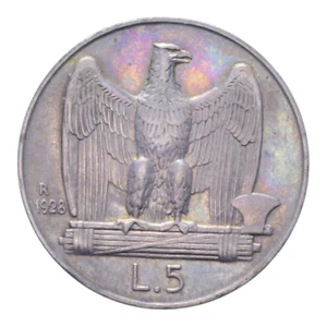 5 LIRE 1928 AQUILINO 1 ROSETTA RARA VITT. EMANUELE III - Bild 1 von 2