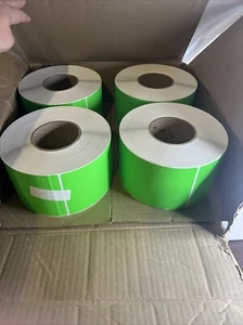 Honeywell Thermal Transfer Labels 4" x 6" Green 420970-GRN-R OEM - 4 Rolls - Photo 1/7