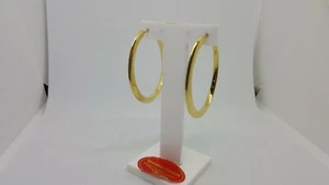 ORECCHINI A CERCHIO GRANDI DIMENSIONI OVALI IN ORO GIALLO 18KT 6,5 GRAMMI (2600) - Foto 1 di 10