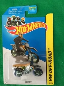 2014 Hot Wheels #129 HW Off-Road HW Moto HW450F Yellow/Lime Variation B147 - Picture 1 of 7