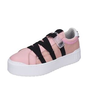 zapatos mujer RUCOLINE sneakers rosa textil cuero BH365