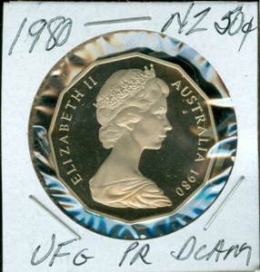 1980 NEW ZEALAND 50 CENTS ULTRA FINEST GRADE PROOF DCAM $3.99 SHIPPING N.Z. - Picture 1 of 2