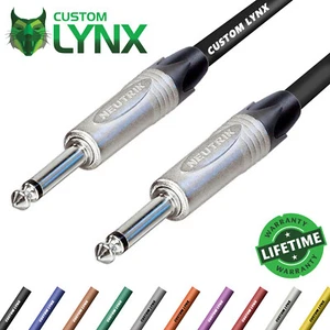 Custom Lynx Neutrik Guitar Cable. Jack Patch Lead. PRO 6.35mm 1/4" Instrument - Picture 1 of 5