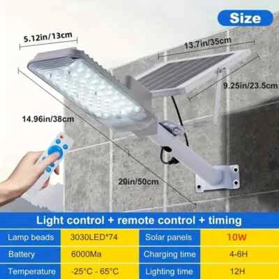 Commercial Solar Street Light "Dusk to Dawn" 12 Hour Runtime With Remote - Image 1 of 4