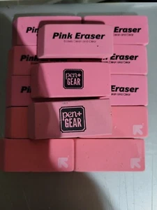 Pencil and pen Erasers 13 beveled pink erasers no brand - Picture 1 of 4
