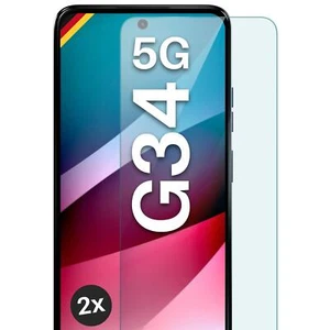 2x Echt Glas für Motorola Moto G34 5G Panzerfolie HD Handy Premium Displayschutz - Picture 1 of 7